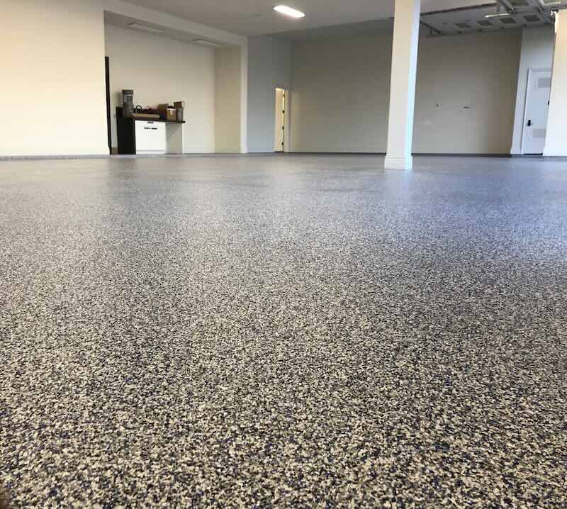 Finished polyaspartic garage floor